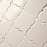 Antique White Arabesque 11 in. x 15 in. Glossy Ceramic Mesh-Mounted Mosaic Floor and Wall Tile by MSI (11.7 sq. ft. /case)